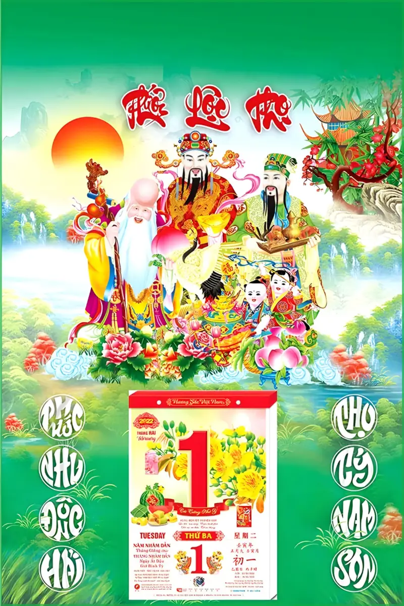lịch treo tường phúc lộc thọ