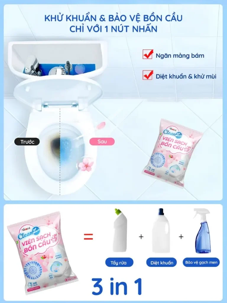 review viên sạch bồn cầu cleanz