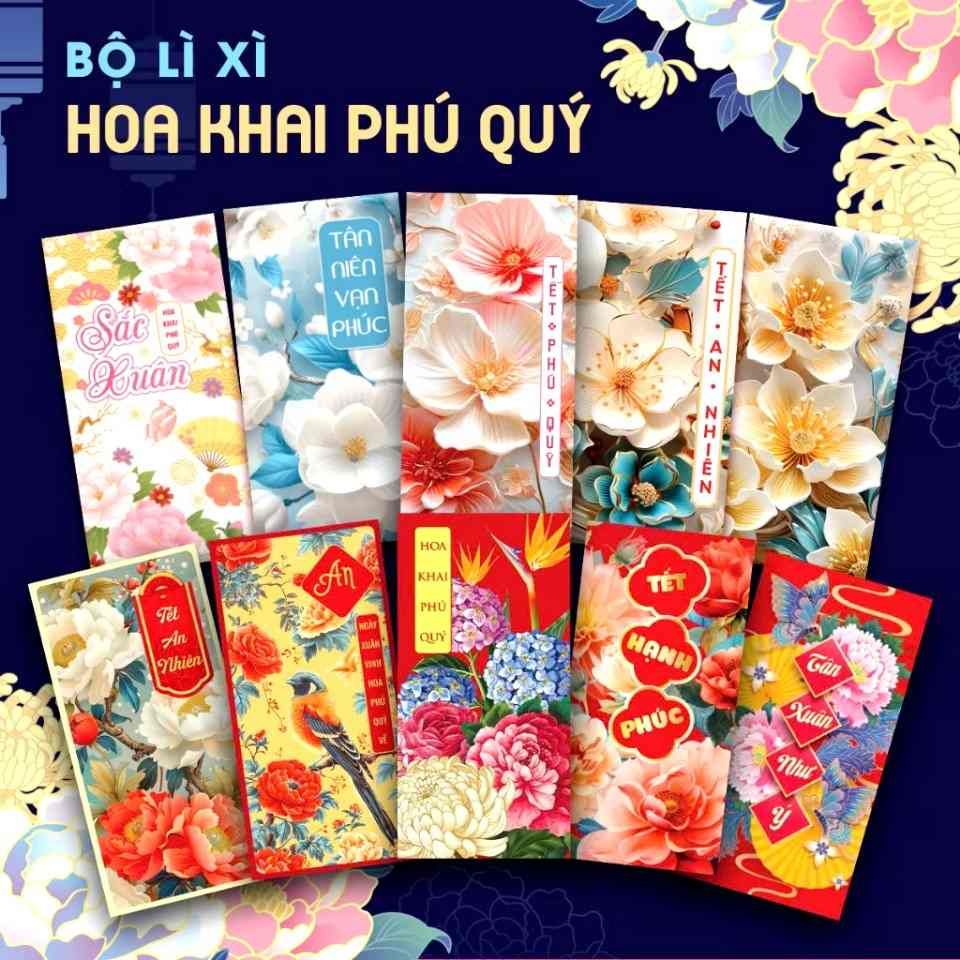 bao lì xì hoa mai hoa anh đào